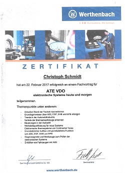 Zertifikat elektronische Systeme Heute und Morgen